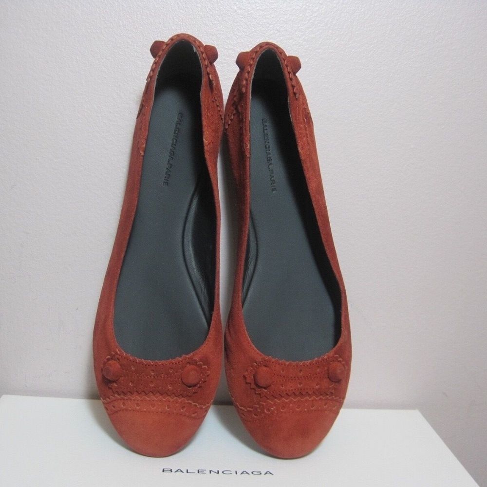 Balenciaga Ballerina Ballet Arena Thimble Flats Shoes Brick 40 10 $535